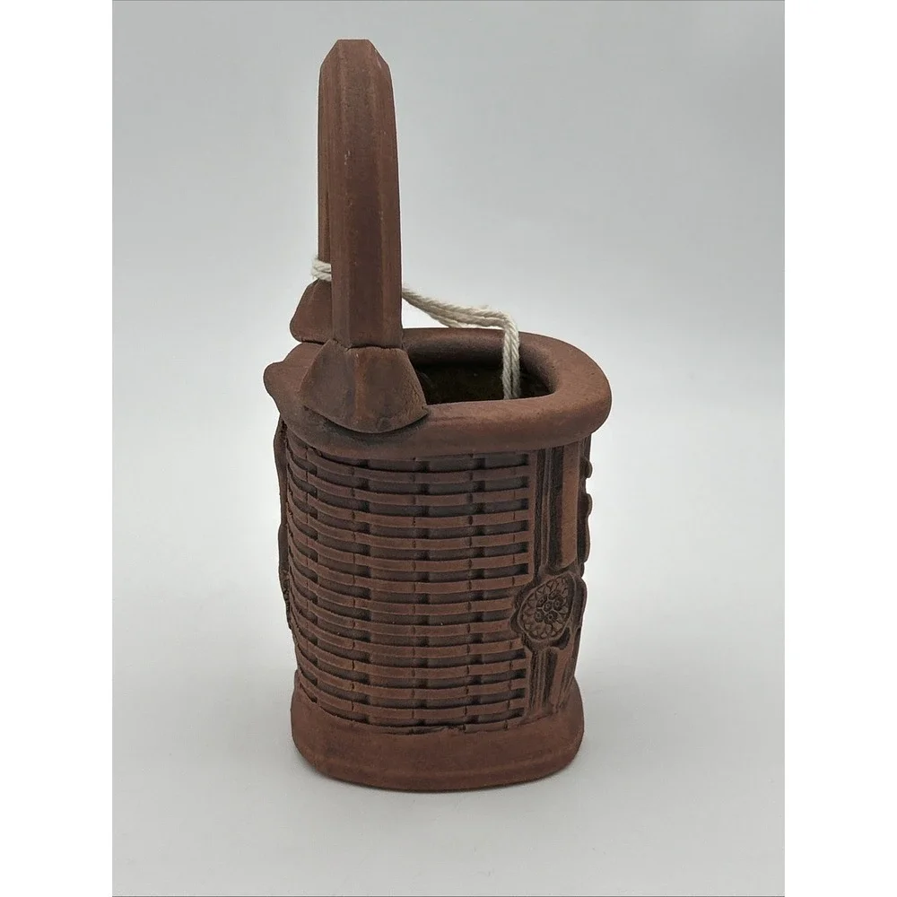 Frohreich Barn Buckets Pottery Vase Red Clay‎ Stamped Design 3